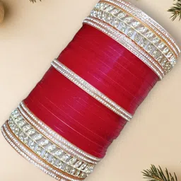 SGN fashion Maroon Plastic Bangles-picture-11