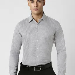 Van Heusen Men Spread Collar Micro Ditsy Printed Cotton Slim Fit Formal Shirt-image-95
