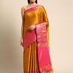 KALINI Yellow Silk Cotton Woven Design Sarees-picture-28