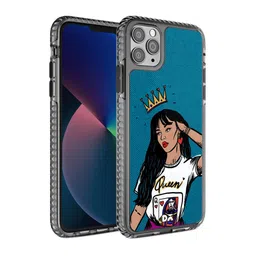 DailyObjects Black & Blue Printed Queen Babe Hybrid Clear iPhone 11 Pro Phone Case-52