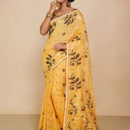 BENGAL HANDLOOM Woven Design Art Silk Jamdani Saree-image-92