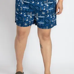 UNSIZED Printed Pure Cotton Boxer USBX-224-BX002-Blue-image-52