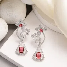 ZENEME Floral Drop Earrings-image-48