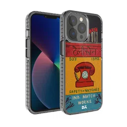 DailyObjects Yellow & Red Printed Telephone Matchbox Stride 2.0 iPhone 13 Pro Max Phone Back Case image 1