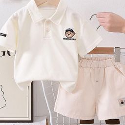 LULU & SKY Boys Polo Collar Pure Cotton T-shirt With Shorts-picture-14