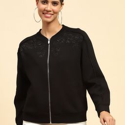 Global Republic Women Embroidered Front-Open Sweatshirt-11