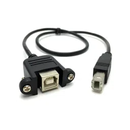 30cm USB 2.0 B Female Socket, Printer To B Male Plug Panel Mount, Extension Cable-13