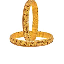 Shining Jewel - By Shivansh Set Of 2 Gold-Plated Bangles-image-0