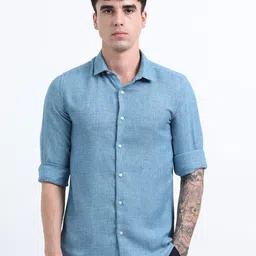 NEVER NEUD Classic Spread Collar Slim Fit Casual Shirt-image-14