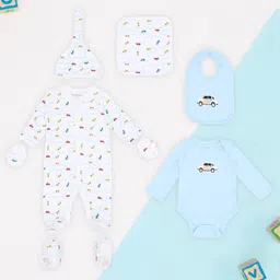 Pantaloons Baby Boys 7-Pcs Printed Pure Cotton Baby Apparel Gift Set-13