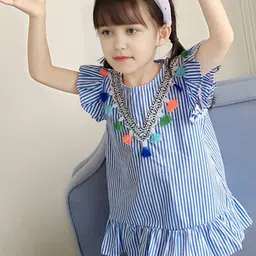INCLUD Girls Striped Peplum Dress-image-48