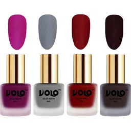 VOLO Set Of 4 Velvet Matte Nail Polish- 8 ml Each- Shade- 14- 20- 22- 45-image-43