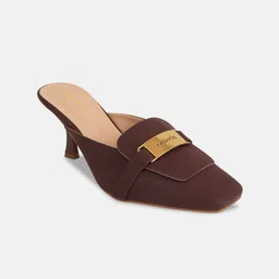 DROP BOLD Women Slim Heeled Mules with Buckles-55