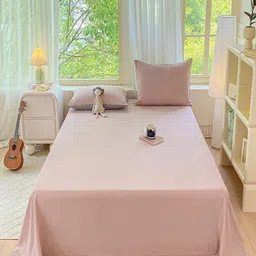 JC HOME Pink 150 TC Queen Bedsheet Set 2 m x 2.3 m-picture-16