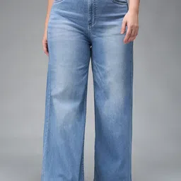 Miss Chase A+ Women Wide Leg High-Rise Light Fade Stretchable Jeans-image-43