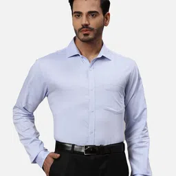 Park Avenue Men Spread Collar Solid Cotton Slim Fit Formal Shirt-image-44