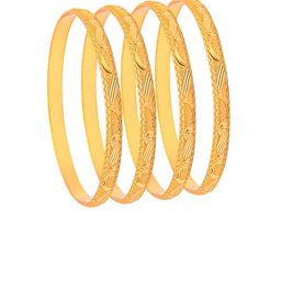 Shining Jewel - By Shivansh Set Of 4 Gold-Plated Bangles-picture-39
