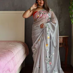 Anouk Floral Organza Saree-picture-53