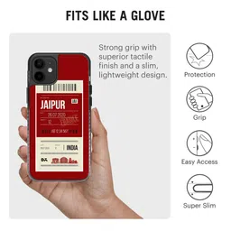 DailyObjects Red Printed Jaipur City Tag Stride 2.0 iPhone 12 Mini Phone Case image 3