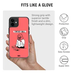 DailyObjects Black & Coral Printed  Forever Vibes Stride  iPhone 12 Mini Phone Case image 3