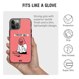 DailyObjects Peach-Coloured & White Printed Forever Vibes Stride 2.0 iPhone 12 Pro Phone Case image 2