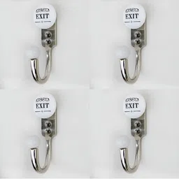 IndianShelf White 4 Pieces Ceramic & Zinc Exit Cloth Hangers Coat Hooks-12