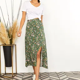 Olalook Women Printed Flared A-Line Midi Skirt-picture-12