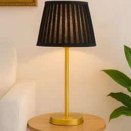 Homesake Black Textured Metal Industrial Frusturical Shaped Table Lamp-picture-49
