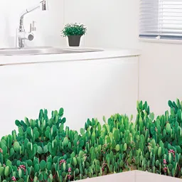 INDIAN ROYALS Green & White Botanical Printed Self-Adhesive & Durable Wall Sticker-image-94