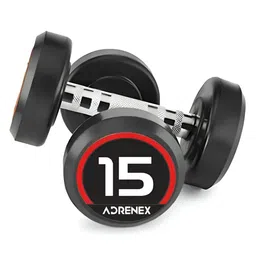 ADRENEX Set Of 2 Round Bouncer Fixed Weight Dumbbell-15 kg Each-16