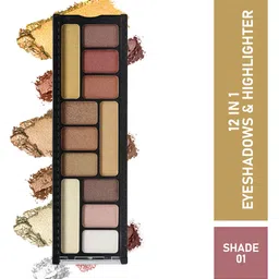 Half N Half Mutl 12 in 1 Eyeshadow & Highlighter Palette 12g-3
