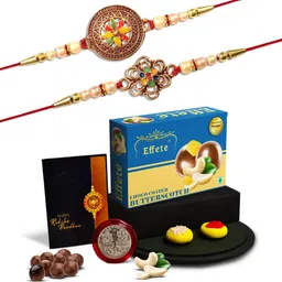 DeoDap Unisex 4 Pieces Rakhi Gift Set With Butterscotch-image-12