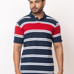 WILD COPS Men Striped Polo Collar T-shirt-image-11