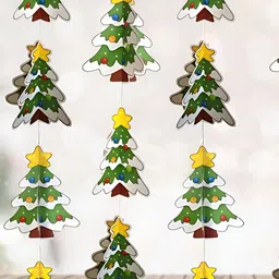 Special You Green & Yellow Set Of 4Christmas Decor-Wall Hanging Tree Frill-24