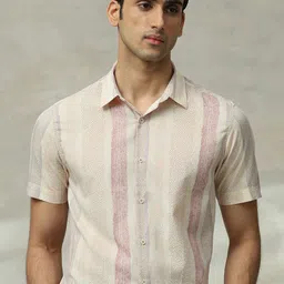 Mufti Men Slim Fit Spread Collar Vertical Striped Cotton Casual Shirt-picture-10