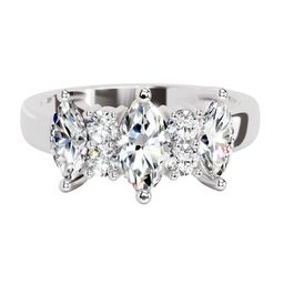 Sparkles Lab Grown Diamond 1.08 Carat Marquise Three-Stone Ring 14K( Ring Size - 5)-image-95