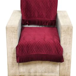 Fashion Throw Maroon Velvet 2 Piece Sofa Cover-image-55