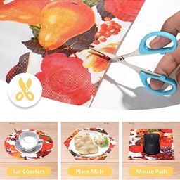 REVEXO White & Orange-Colored Printed Reusable Kitchen Shelf Liner-25