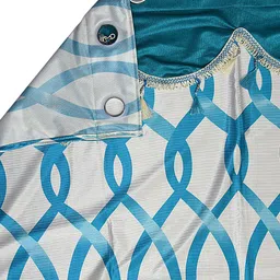 Cortina Set of 2 Blue & Off White Geometric Print Window Curtain image 4