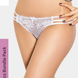 MYZA Women Pack Of 2 Microfiber Lace Mid-Rise Thongs-picture-46