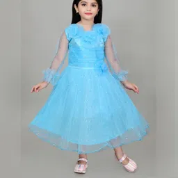 Zenat Embellished Fit & Flare Blue Dress-picture-26