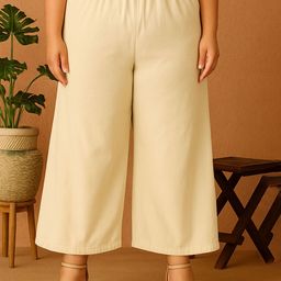 Miaz Lifestyle Women Solid Plus Size Wide Leg Flared Palazzo-image-90