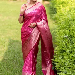LeeliPeeri Designer Woven Design printed  Saree with blouse piece-image-9