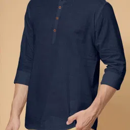 Fifth U Men Navy Blue Kurta-40