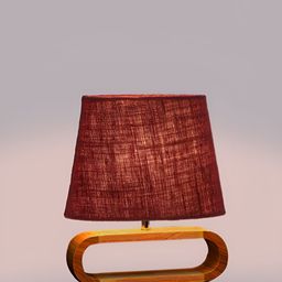 Devansh Maroon Wood Traditional Frusturical Shaped Table Lamp image 4