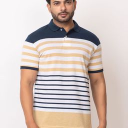 WILD COPS Men Striped Polo Collar T-shirt-image-10