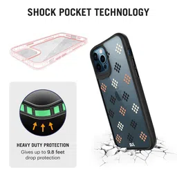 DailyObjects Black & Transparent Diamonds Printed Hybrid Clear iPhone 12 Pro Max Back Case image 4