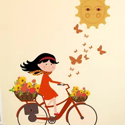 LANSTICK Girl With Cycle Ride Wall Sticker-picture-23