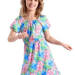 Hola Bonita Floral Print A-Line Dress-picture-49