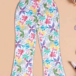V-Mart Girls Slip On Printed Mid-Rise Trousers-image-42